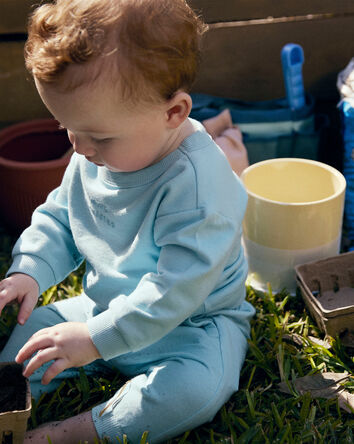 Baby 'More Cuddles' French Terry Pullover Sweatshirt - Blue, 