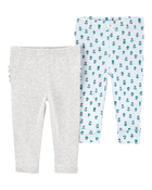 Bébé Emballage de 2 pantalons à enfiler à motifs de fleurs, image 6 sur 10 diapositives
