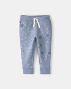 B&eacute;b&eacute; fille - Pantalon de jogging en tricot avec cordon de serrage, floral - Bleu, image 1 sur 3 diapositives