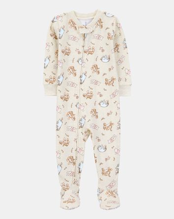 B&eacute;b&eacute; - Pyjama 1 pi&egrave;ce &agrave; pieds en coton ajust&eacute; imprim&eacute; de Winnie The Pooh, 