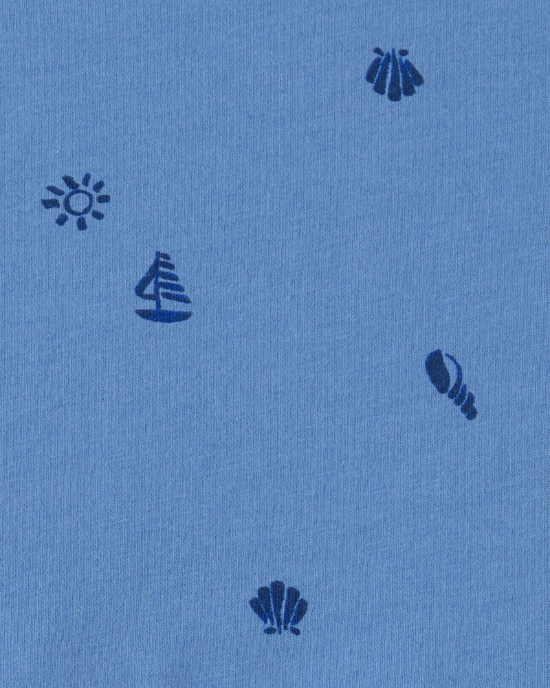 Toddler Girl Seashell Short-Sleeve Dress - Blue, image 3 of 4 slides
