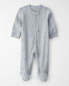 Baby Organic Cotton Sleep & Play Pyjama in Sail Away Print, image 1 of 5 slides