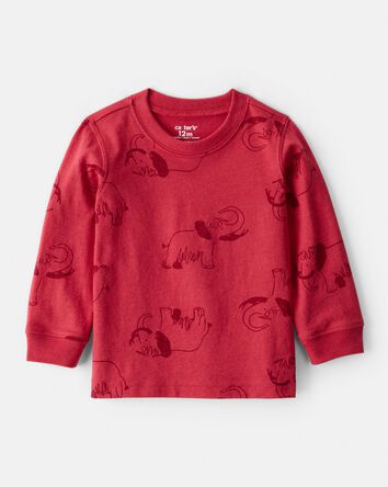 Baby Boy Mammoth Long-Sleeve Graphic Tee - Red, 