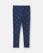 Filles - Legging extensible &agrave; motif floral - Bleu marine, image 2 sur 3 diapositives