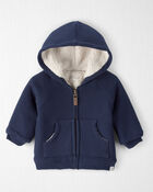Baby Waffle Knit Hooded Jacket Made with Organic Cotton, image 1 of 4 slides