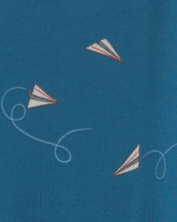 Gar&ccedil;ons - Pyjama 2 pi&egrave;ces en 100&nbsp;% coton &agrave; motif d&rsquo;avions en papier - Bleu marine, 