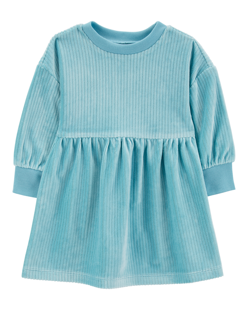Baby Long-Sleeve Velour Dress, image 1 of 5 slides