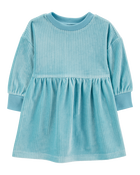 Baby Long-Sleeve Velour Dress, image 1 of 5 slides