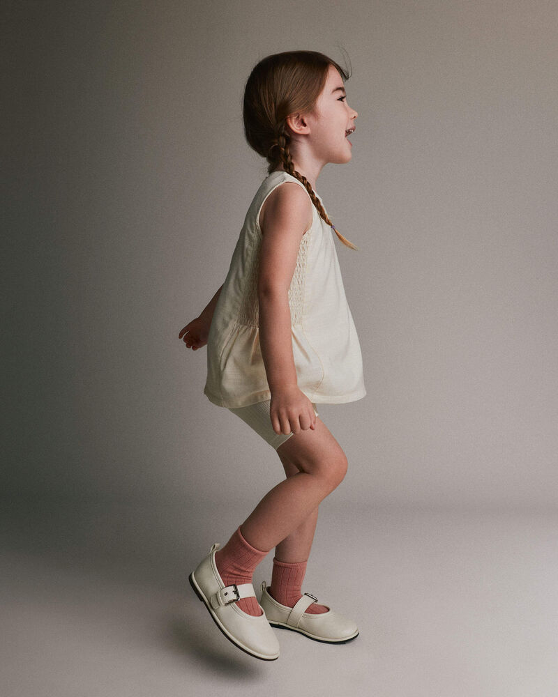 Toddler Girl Brooklyn Bike Shorts - Cream, image 10 of 10 slides