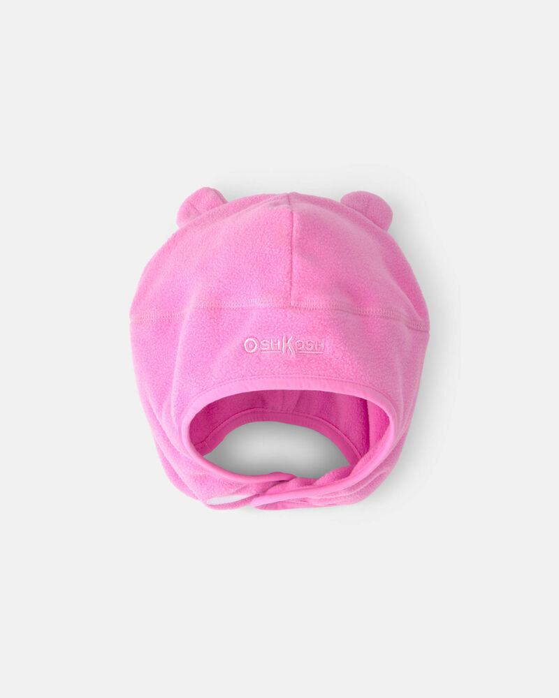 B&eacute;b&eacute; fille - Tuque en molleton avec mentonni&egrave;re - Rose, image 1 sur 2 diapositives