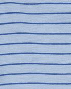 Baby 2-Piece Striped Henley Outfit Set - Blue, image 2 of 3 slides