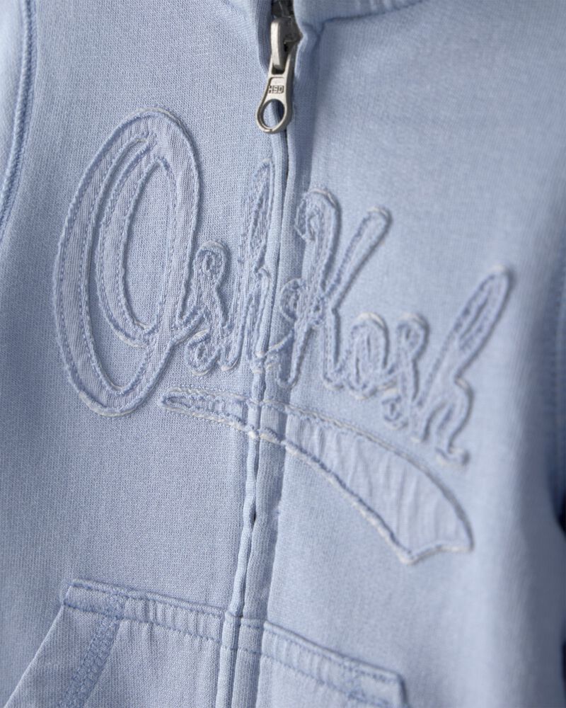 Tout-petit - Blouson &agrave; capuchon, fermeture &agrave; glissi&egrave;re et logo OshKosh - Bleu, image 2 sur 3 diapositives