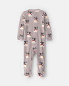 Baby Boy 1-Piece Dog 2-Way Zip DreamPlush Snug Fit Footed Pyjama - Grey, image 2 of 5 slides