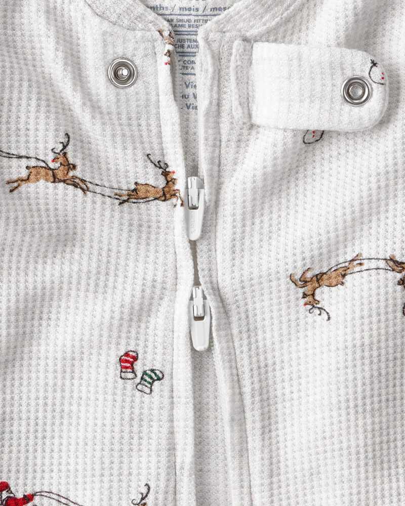 Baby Christmas Santa Reindeer Print PurelySoft Snug Fit 1-Piece Pyjamas, image 2 of 6 slides