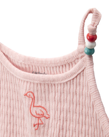 Toddler Flamingo Ribbed Tank Top, 