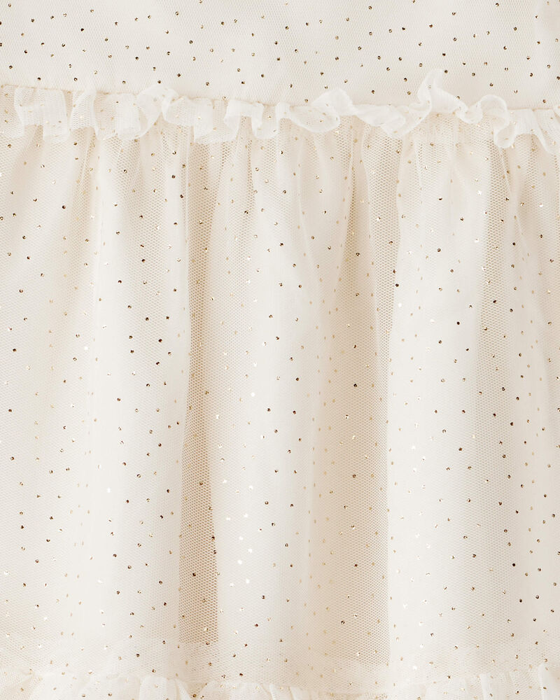 Toddler Girl Cream Holiday Dress, image 4 of 5 slides