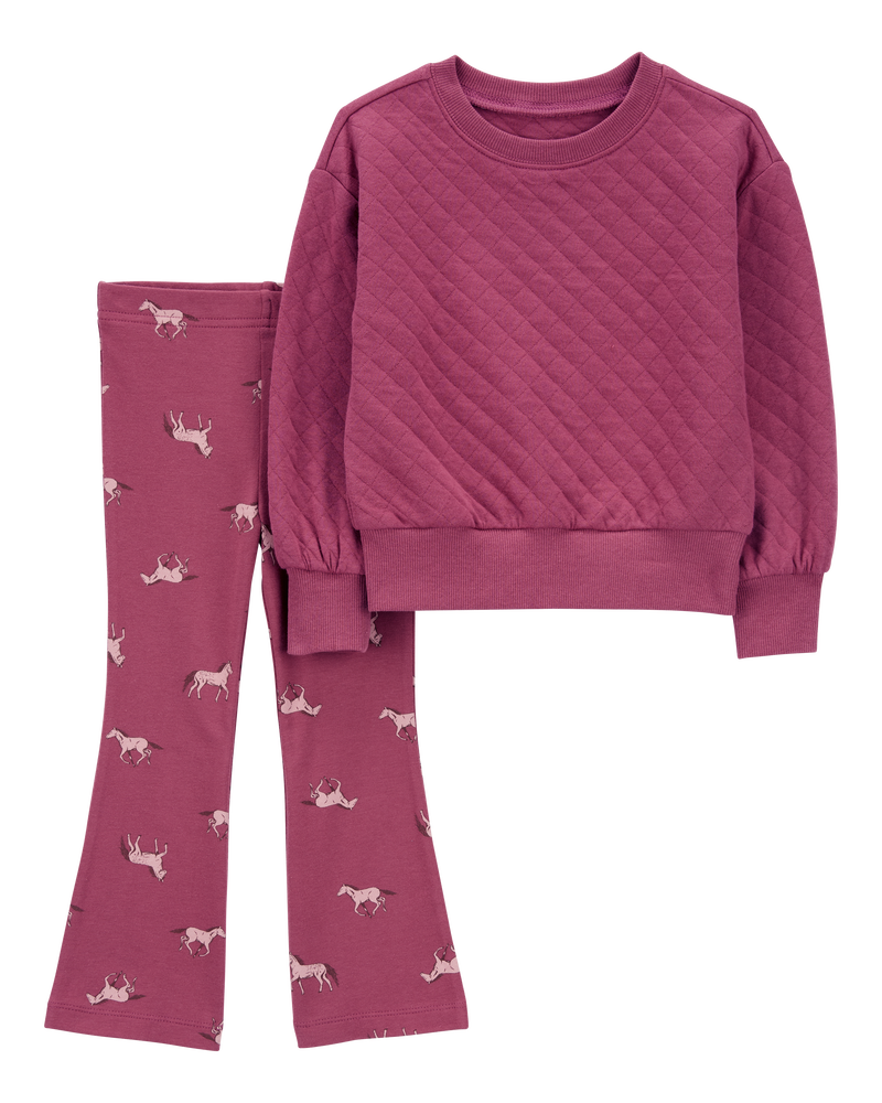 Toddler 2-Piece Quilted Top & Legging Set, image 1 of 3 slides