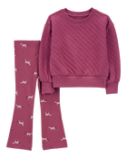 Toddler 2-Piece Quilted Top & Legging Set, image 1 of 3 slides