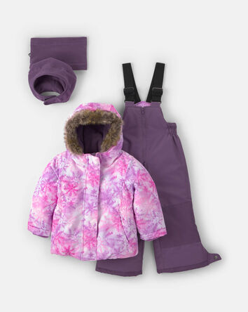 Toddler Girl 2 Piece Snowflake Snowsuit- Lilac, 