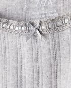 Girls Pointelle Long-Sleeve Top - Grey, image 2 of 4 slides