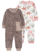 Toddler 2-Pack Fleece Footless Pyjamas, image 1 of 5 slides