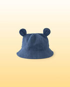 B&eacute;b&eacute; - Chapeau seau en chambray Winnie l&rsquo;Ourson de Disney&reg; avec oreilles d&rsquo;ours - Indigo, image 1 sur 4 diapositives