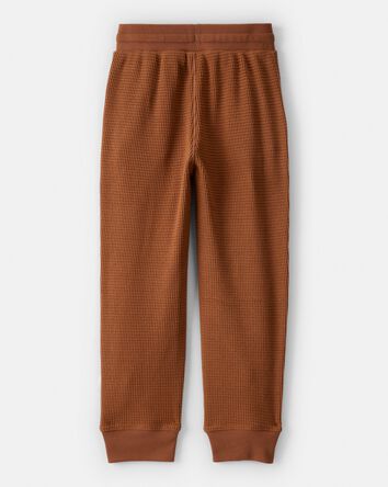 Boys Thermal Drawstring Jogger - Brown, 