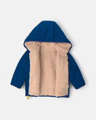 B&eacute;b&eacute; gar&ccedil;on - Blouson matelass&eacute; avec doublure en molleton teddy &ndash; Bleu/Jaune, image 2 sur 3 diapositives
