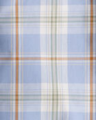 Toddler Poplin Plaid Button-Front Shirt  -Blue/Orange/White, image 3 of 4 slides