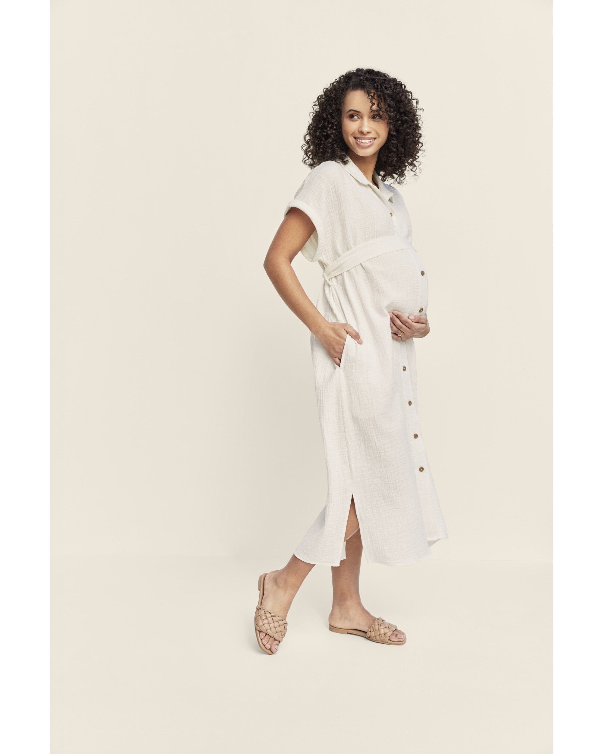 Sweet Cream Adult Women s Maternity Midi Shirt Dress Carter s Canada