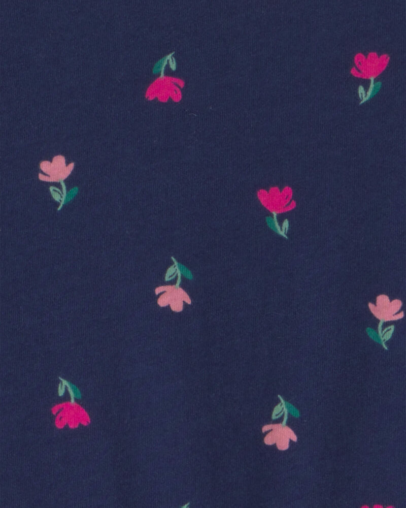 Filles - Robe manches longues &agrave; motif floral &ndash; Bleu marine, image 3 sur 3 diapositives