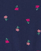 Filles - Robe manches longues &agrave; motif floral &ndash; Bleu marine, image 3 sur 3 diapositives