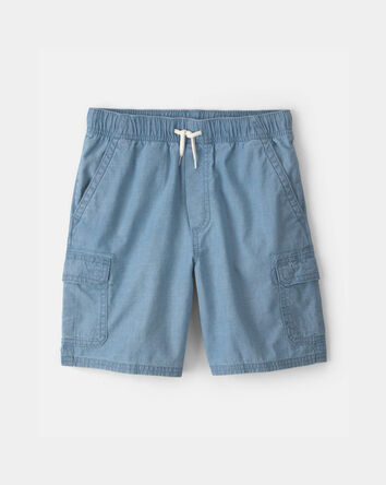 Gar&ccedil;ons - Short cargo en chambray - Bleu, 