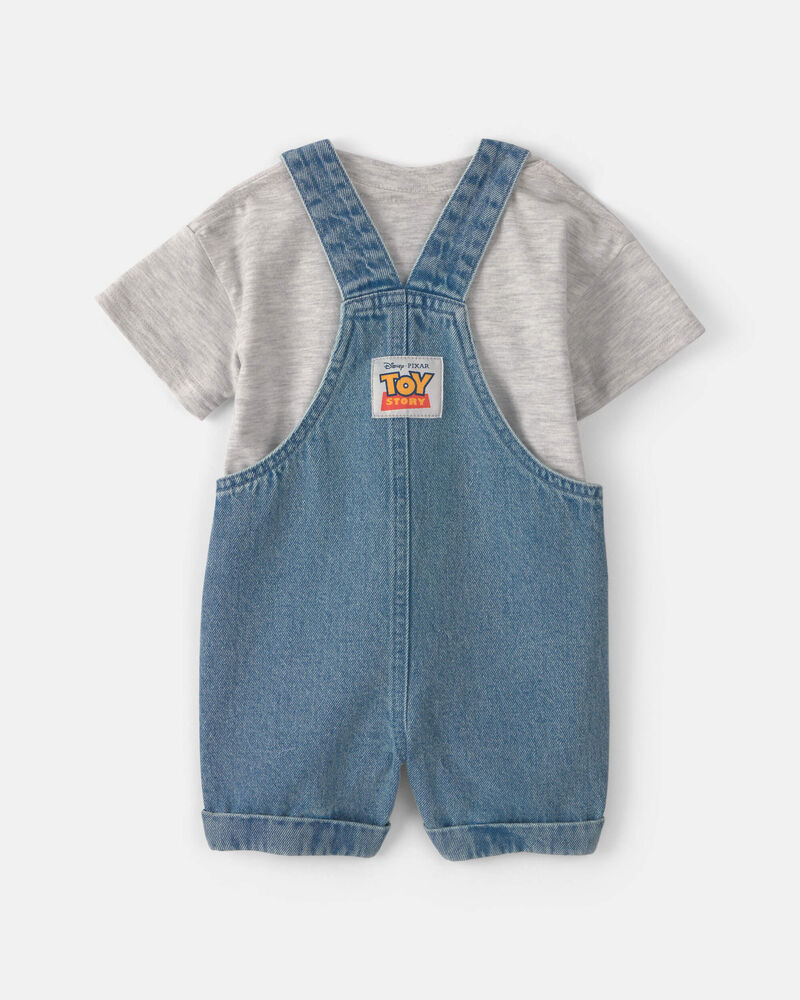 Baby Boy 2-Piece Pixar&copy; Toy Story Denim Overall Set - Medium Wash, image 2 of 5 slides