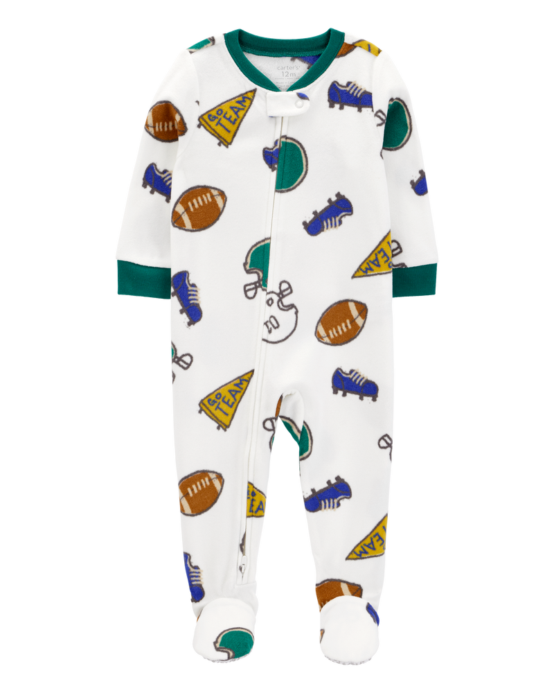 Baby 1-Piece Sport Fleece Footie Pyjamas, image 1 of 4 slides