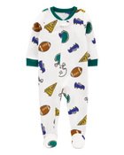 Baby 1-Piece Sport Fleece Footie Pyjamas, image 1 of 4 slides
