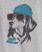 Boys Just Chillin' Dog Long-Sleeve Graphic Tee - Gray, image 2 of 3 slides