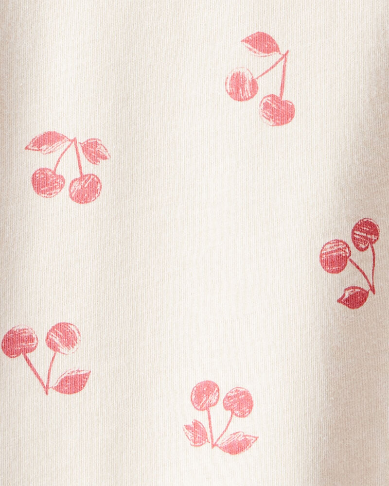 Girls Cherry Print Long-Sleeve Top - Cream, image 2 of 3 slides