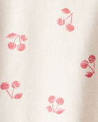 Girls Cherry Print Long-Sleeve Top - Cream, image 2 of 3 slides