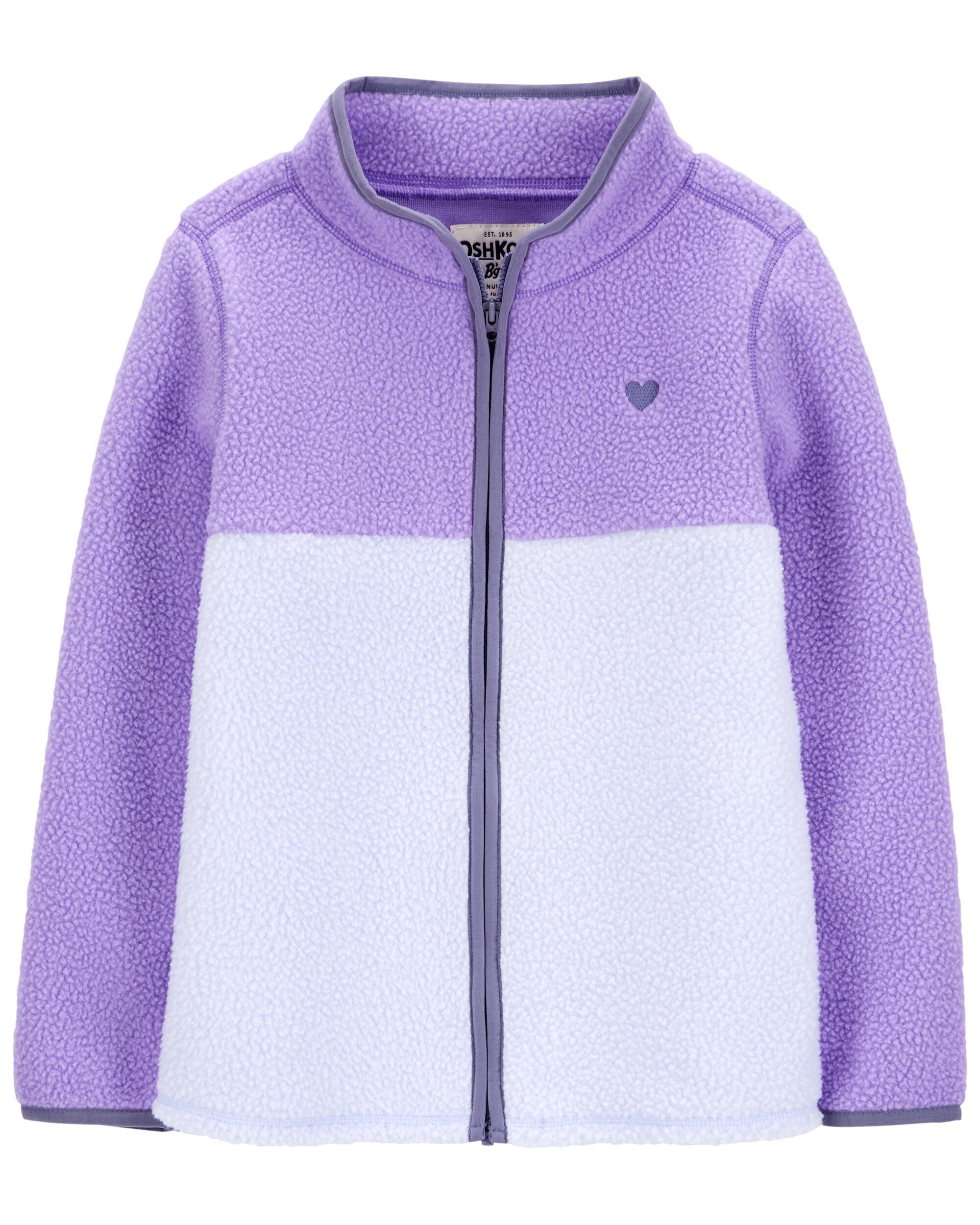 Kids Girls Kid Embroidered Teddy Fleece Jacket 5 OshKosh Bgosh