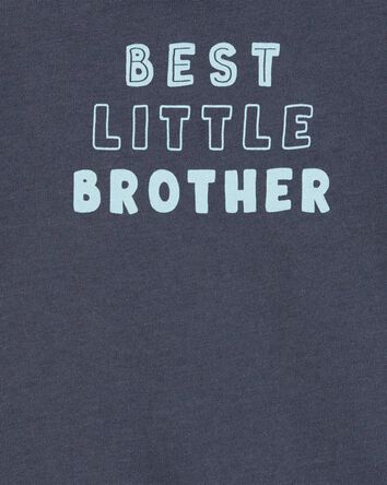 Baby Best Little Brother Short-Sleeve Bodysuit - Blue, 