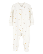 Baby Mini Bird Print 2-Way Zip Cotton Sleeper, image 1 of 3 slides