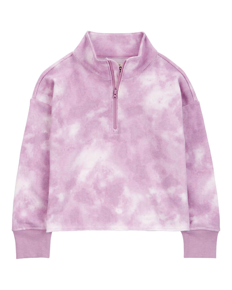 Kid Tie Dye Fleece Pullover - Purple, image 1 of 3 slides
