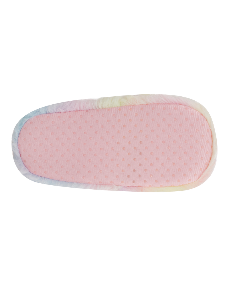 Rainbow Heart Faux Fur Loafer Slippers, image 5 of 6 slides