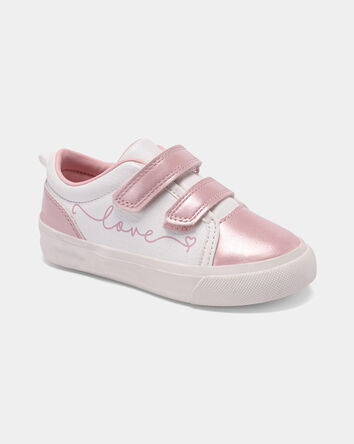Tout-petit fille - Baskets d&eacute;contract&eacute;es Love - Blanc/Rose, 