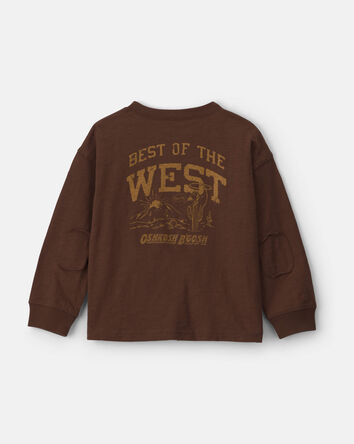 Tout-petit gar&ccedil;on - T-shirt henley manches longues &laquo;Best of the West&raquo; - Brun, 