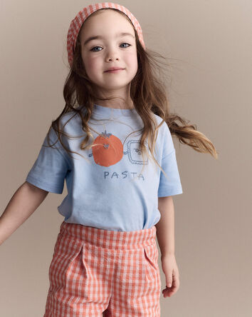 Tout-petit - T-shirt d&eacute;contract&eacute; &agrave; imprim&eacute; &laquo;pasta&raquo; - Bleu, 