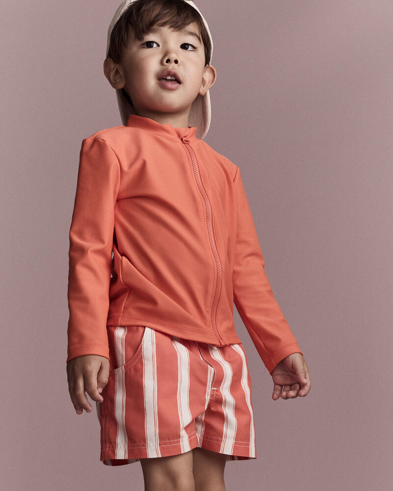 Tout-petit gar&ccedil;on - Short maillot de bain &agrave; rayures - Orange, image 1 sur 7 diapositives