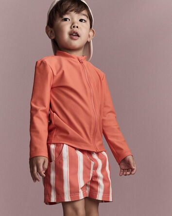 Tout-petit gar&ccedil;on - Short maillot de bain &agrave; rayures - Orange, 
