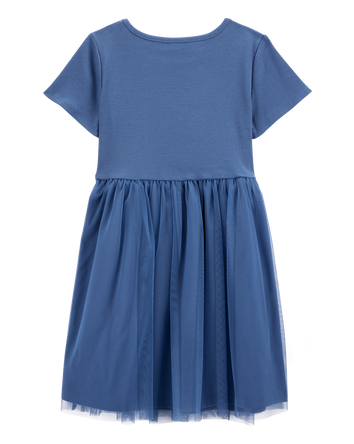 Kid Solid Short-Sleeve Dress - Navy, 